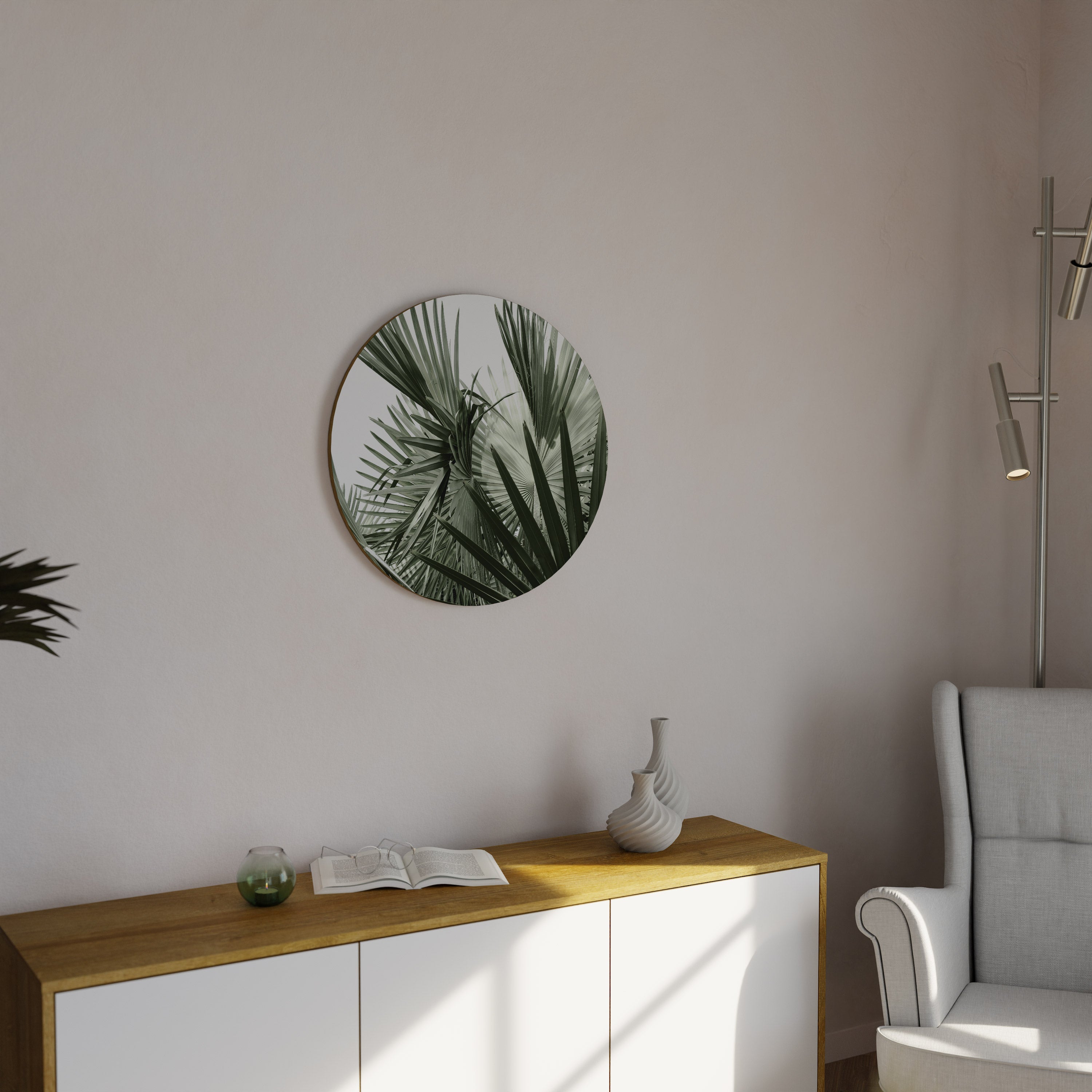 Στρογγυλή Τέχνη Τοίχου PALM PARADISE
