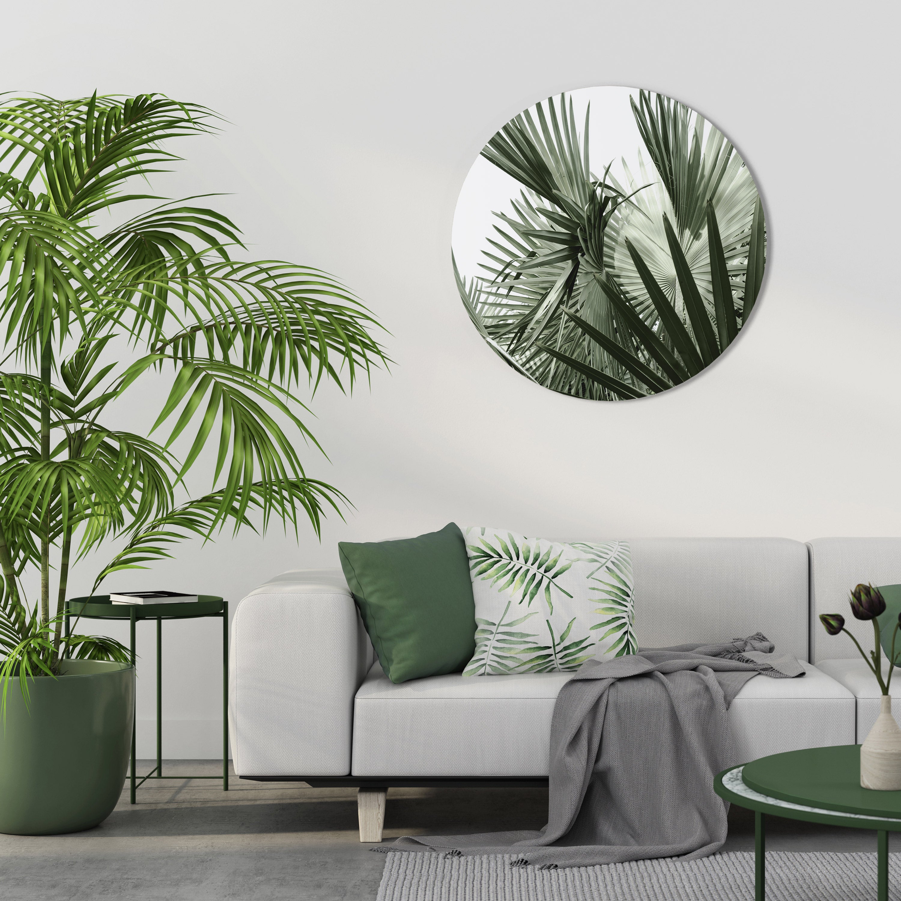 Στρογγυλή Τέχνη Τοίχου PALM PARADISE