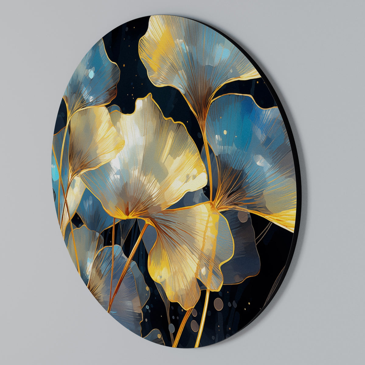 GLIMMERING GINKGO DREAMS Στρογγυλός πίνακας ζωγραφικής