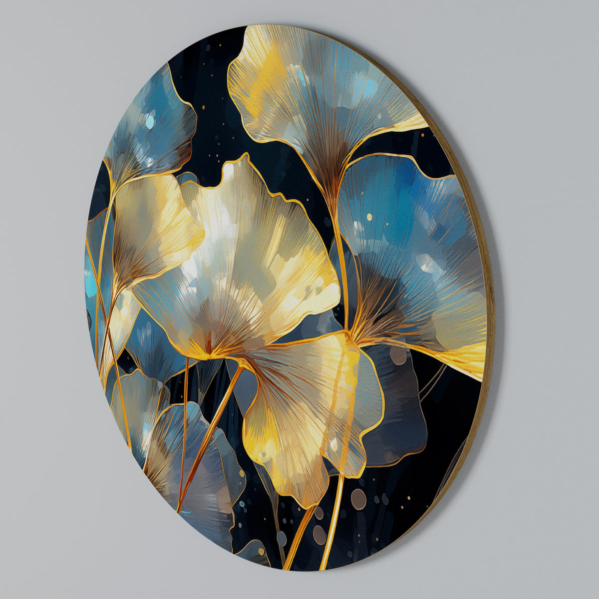 GLIMMERING GINKGO DREAMS Στρογγυλός πίνακας ζωγραφικής
