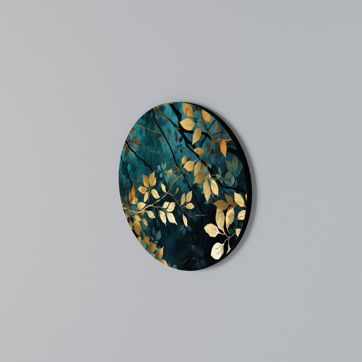 LUSH TURQUOISE Στρογγυλός πίνακας ζωγραφικής
