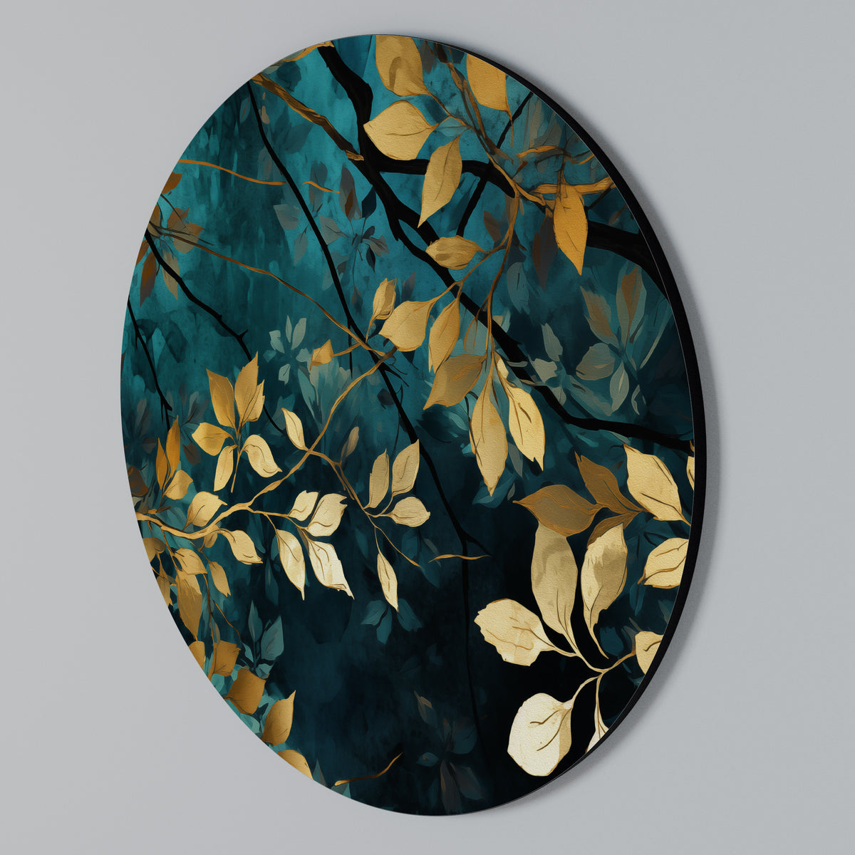 LUSH TURQUOISE Στρογγυλός πίνακας ζωγραφικής