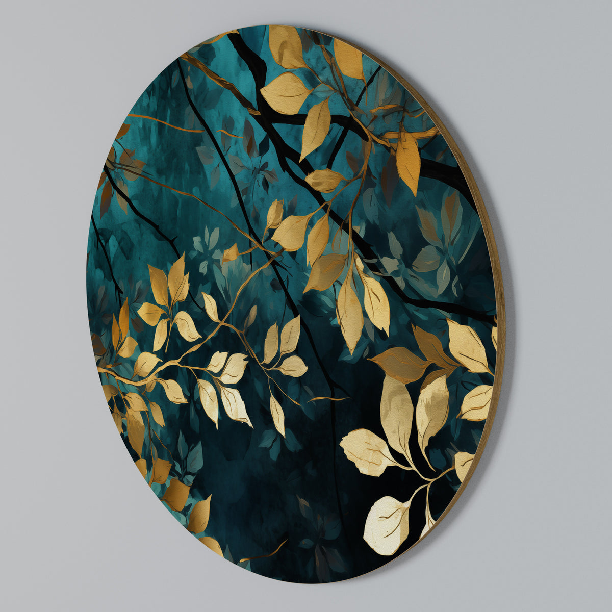 LUSH TURQUOISE Στρογγυλός πίνακας ζωγραφικής
