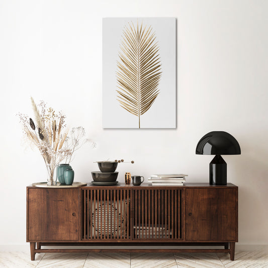 GOLDEN PALM ELEGANCE Vertical Canvas Print