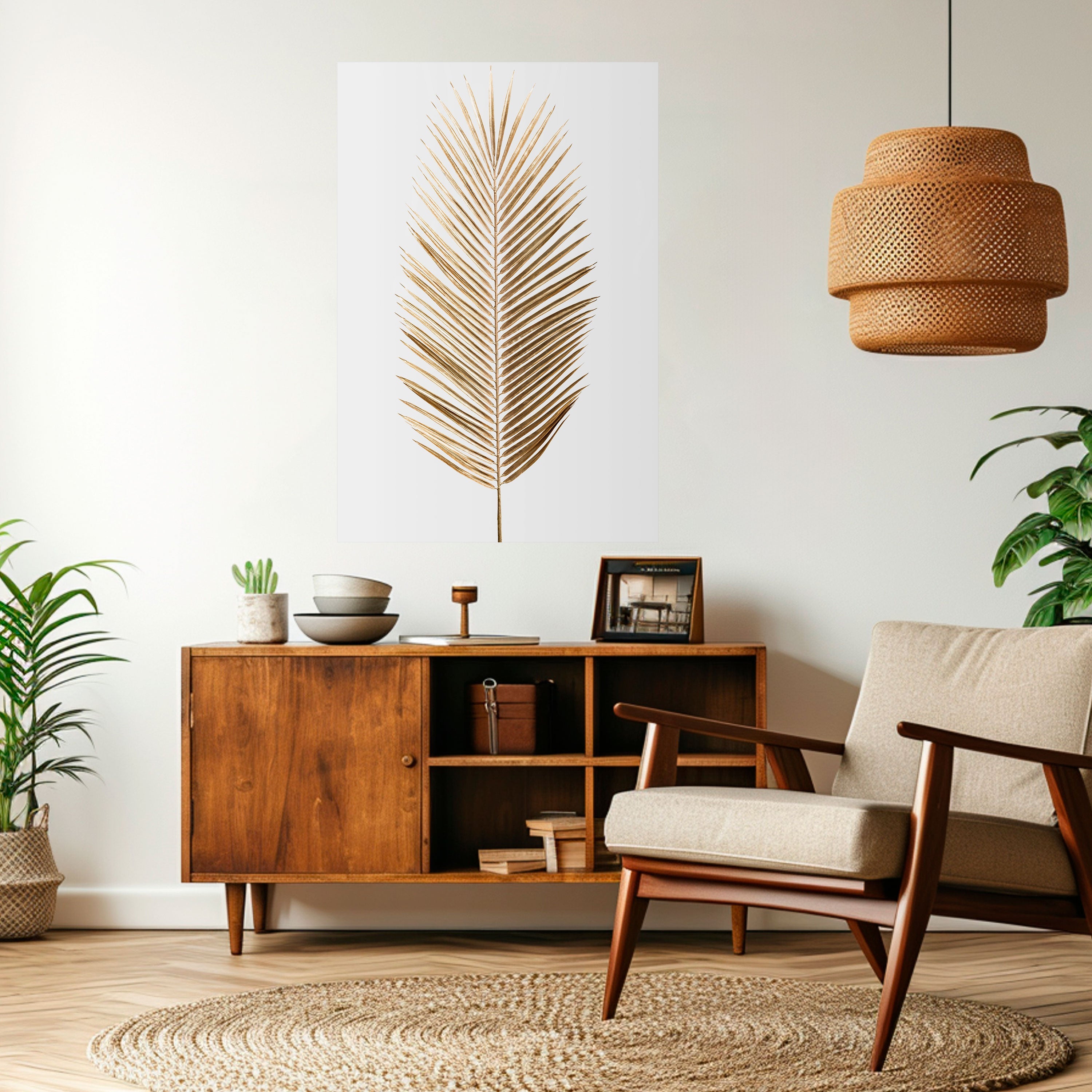 GOLDEN PALM ELEGANCE Αφίσα με κόλλα και κολλήματα