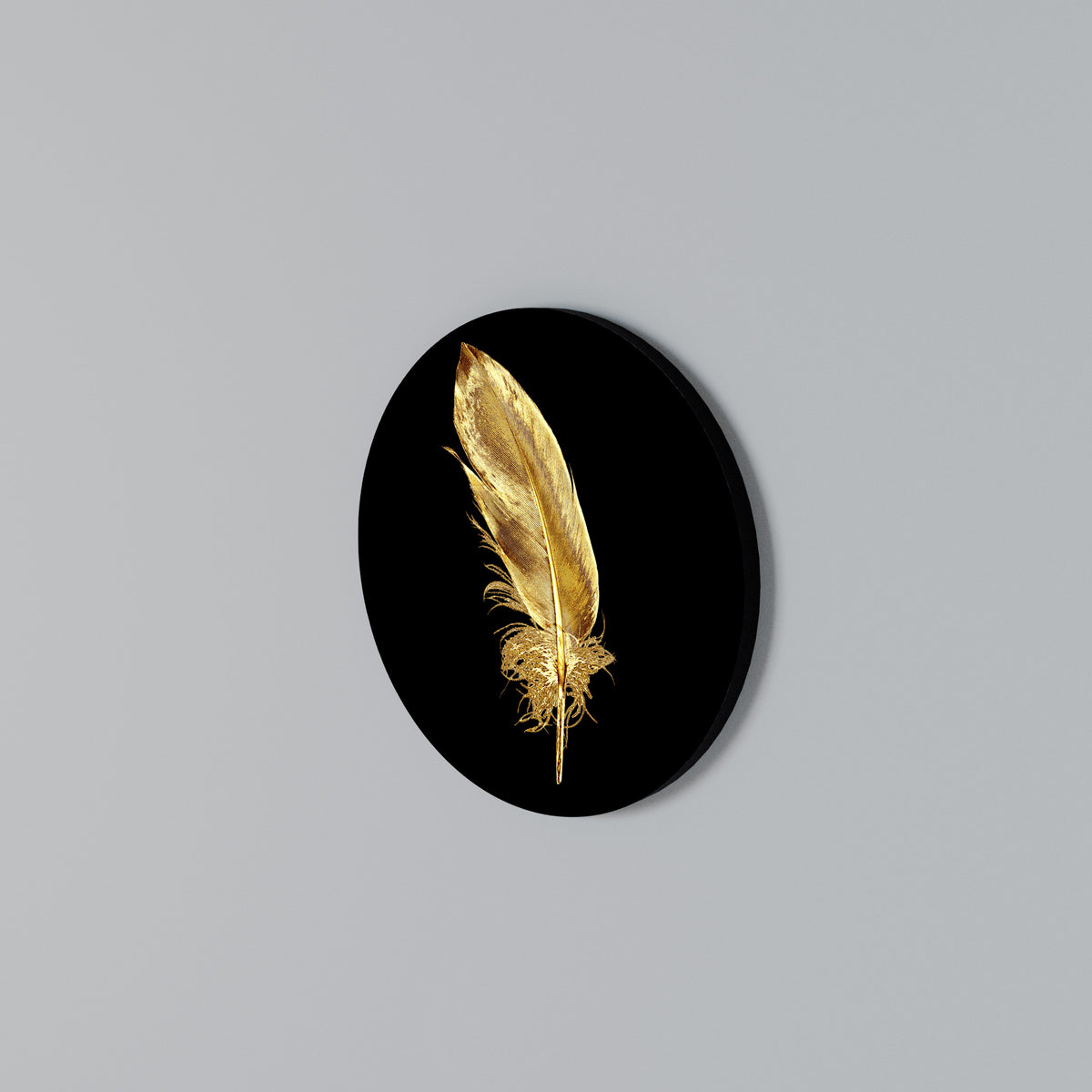 SHIMMERING FEATHER GRACE Στρογγυλός πίνακας ζωγραφικής