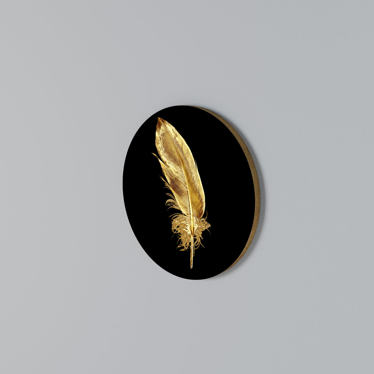 SHIMMERING FEATHER GRACE Στρογγυλός πίνακας ζωγραφικής