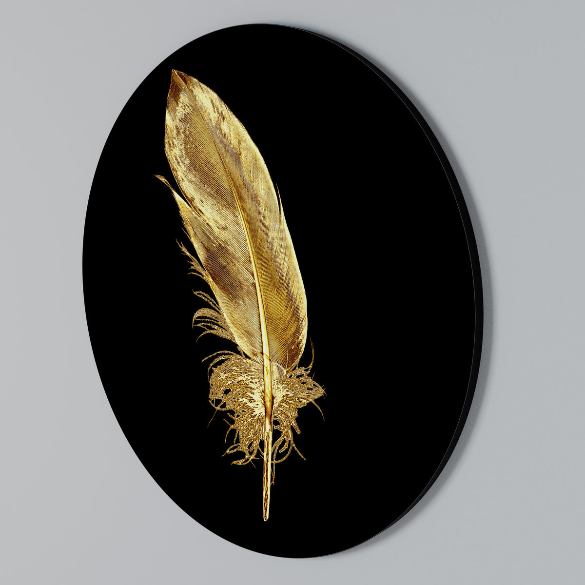 SHIMMERING FEATHER GRACE Στρογγυλός πίνακας ζωγραφικής