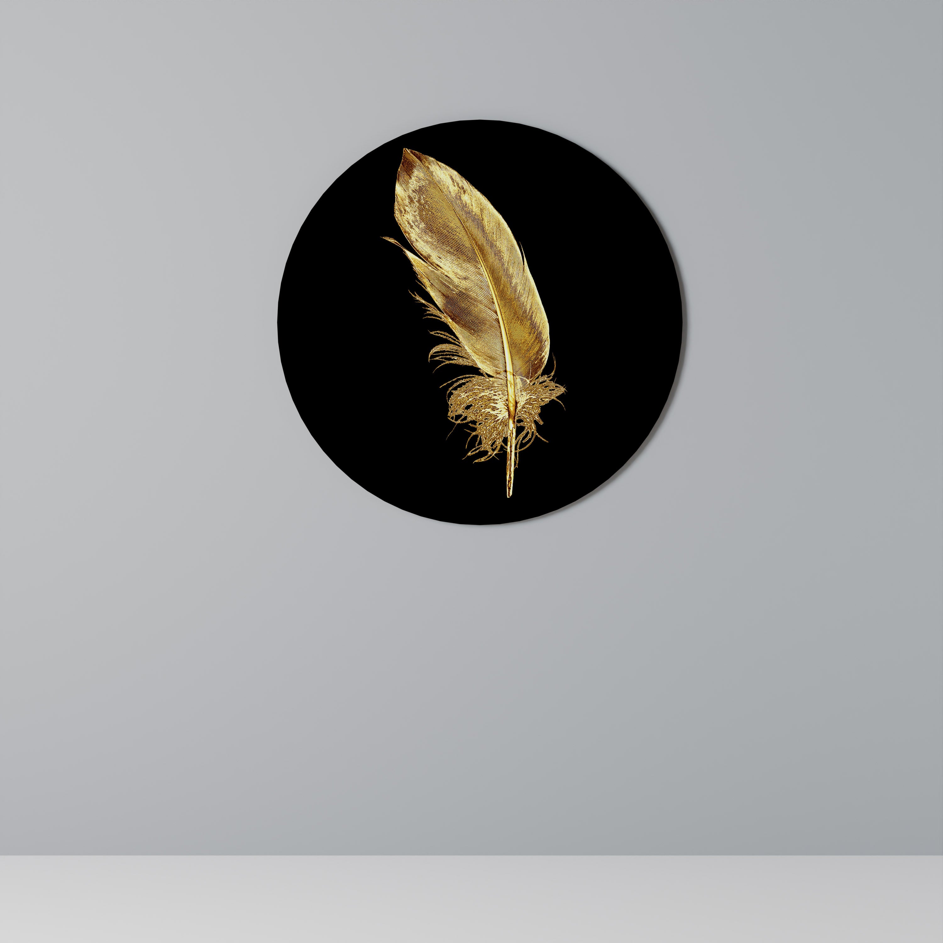 Στρογγυλή Τέχνη Τοίχου SHIMMERING FEATHER GRACE