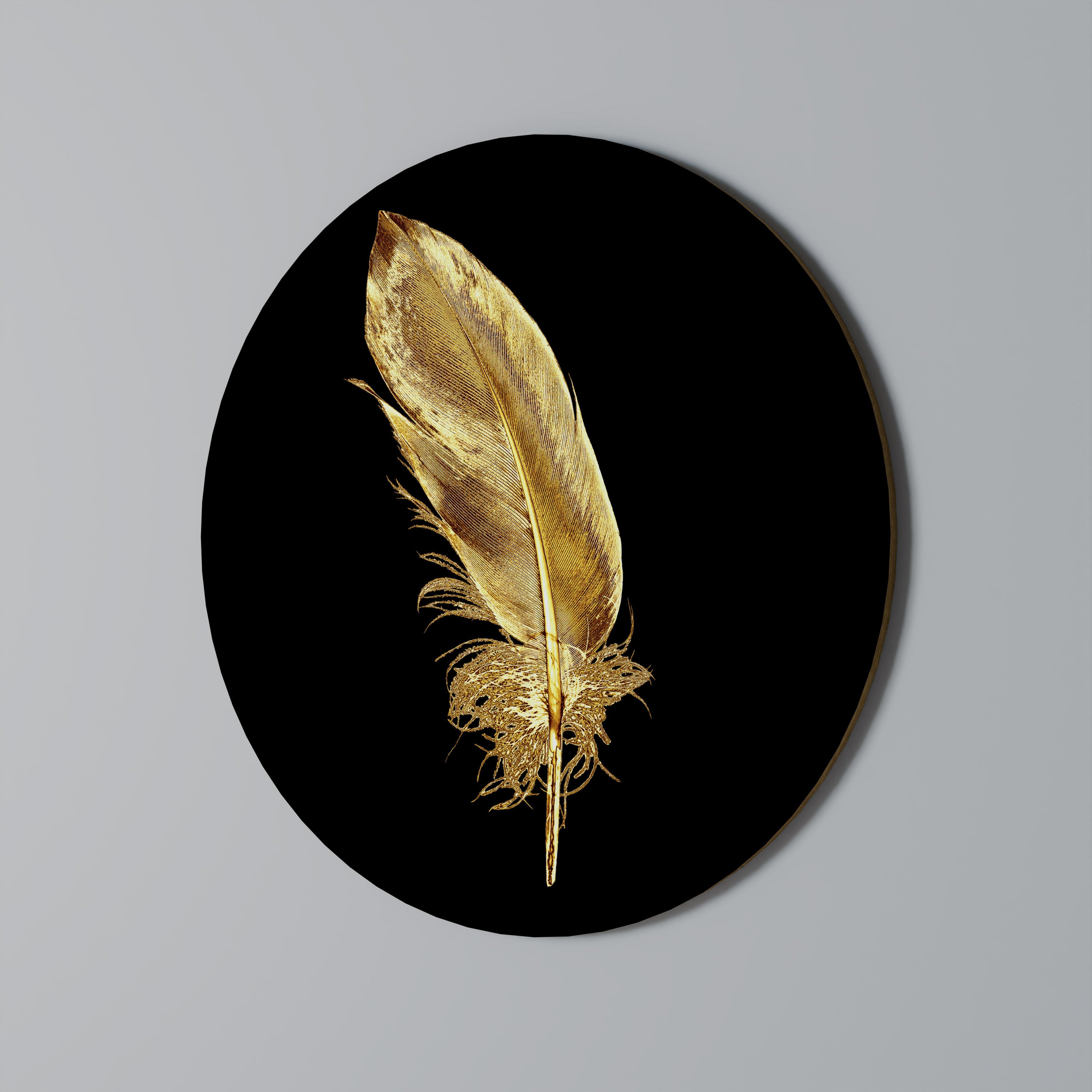 Στρογγυλή Τέχνη Τοίχου SHIMMERING FEATHER GRACE