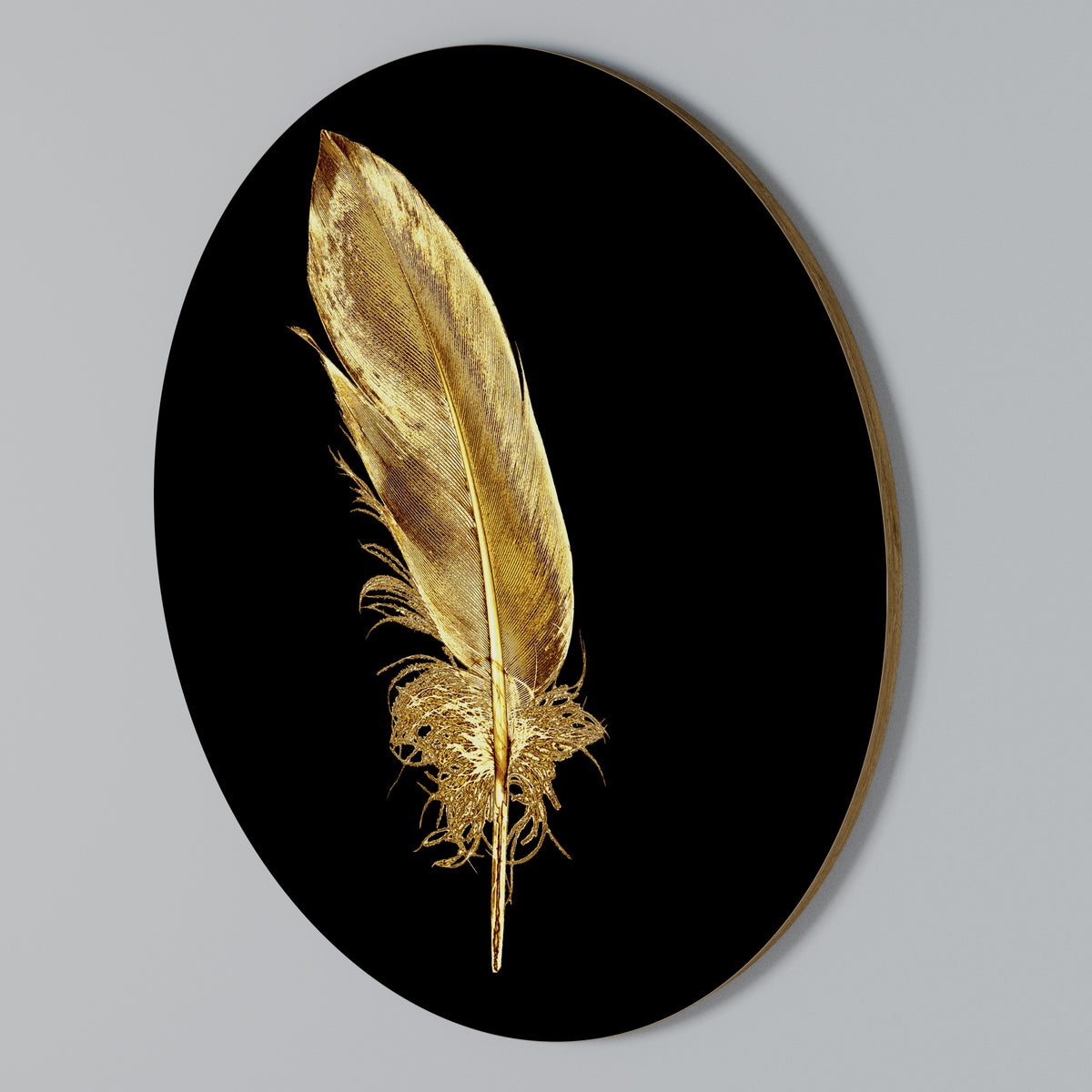 SHIMMERING FEATHER GRACE Στρογγυλός πίνακας ζωγραφικής