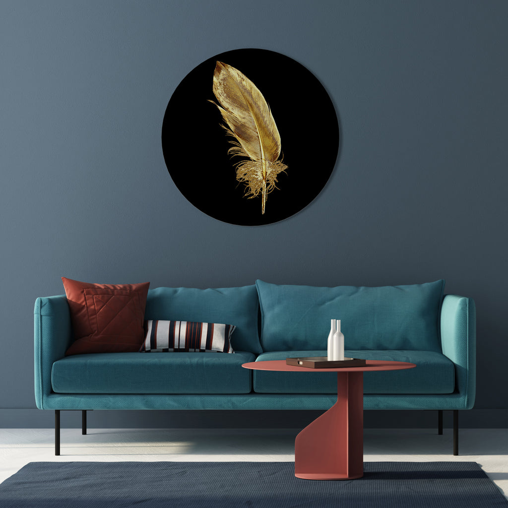 Στρογγυλή Τέχνη Τοίχου SHIMMERING FEATHER GRACE