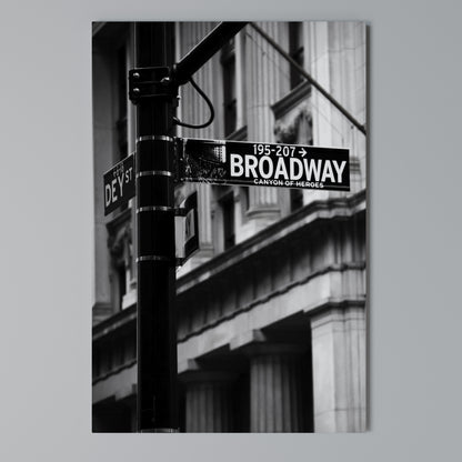BROADWAY SIGN Κατακόρυφος Πίνακας σε Καμβά