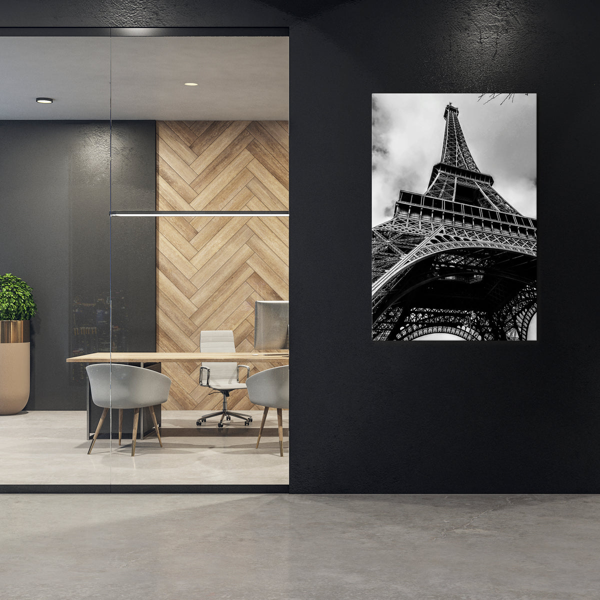 MONOCHROME PARISIAN ICON Κατακόρυφος Πίνακας σε Καμβά
