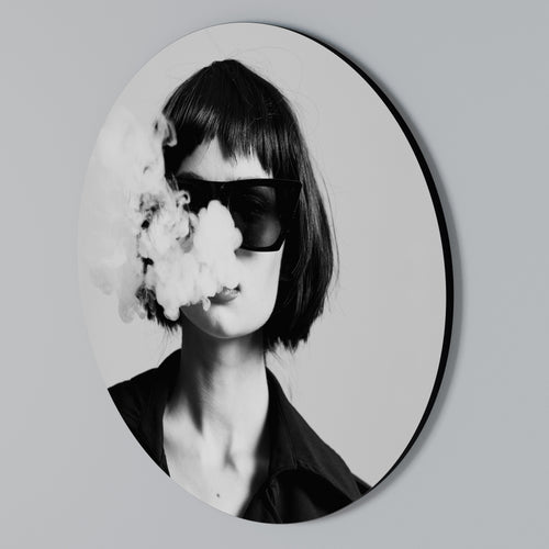SMOKY BELLE Στρογγυλός πίνακας ζωγραφικής