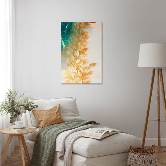 LEAVES IN RADIANCE Vertical Canvas Print