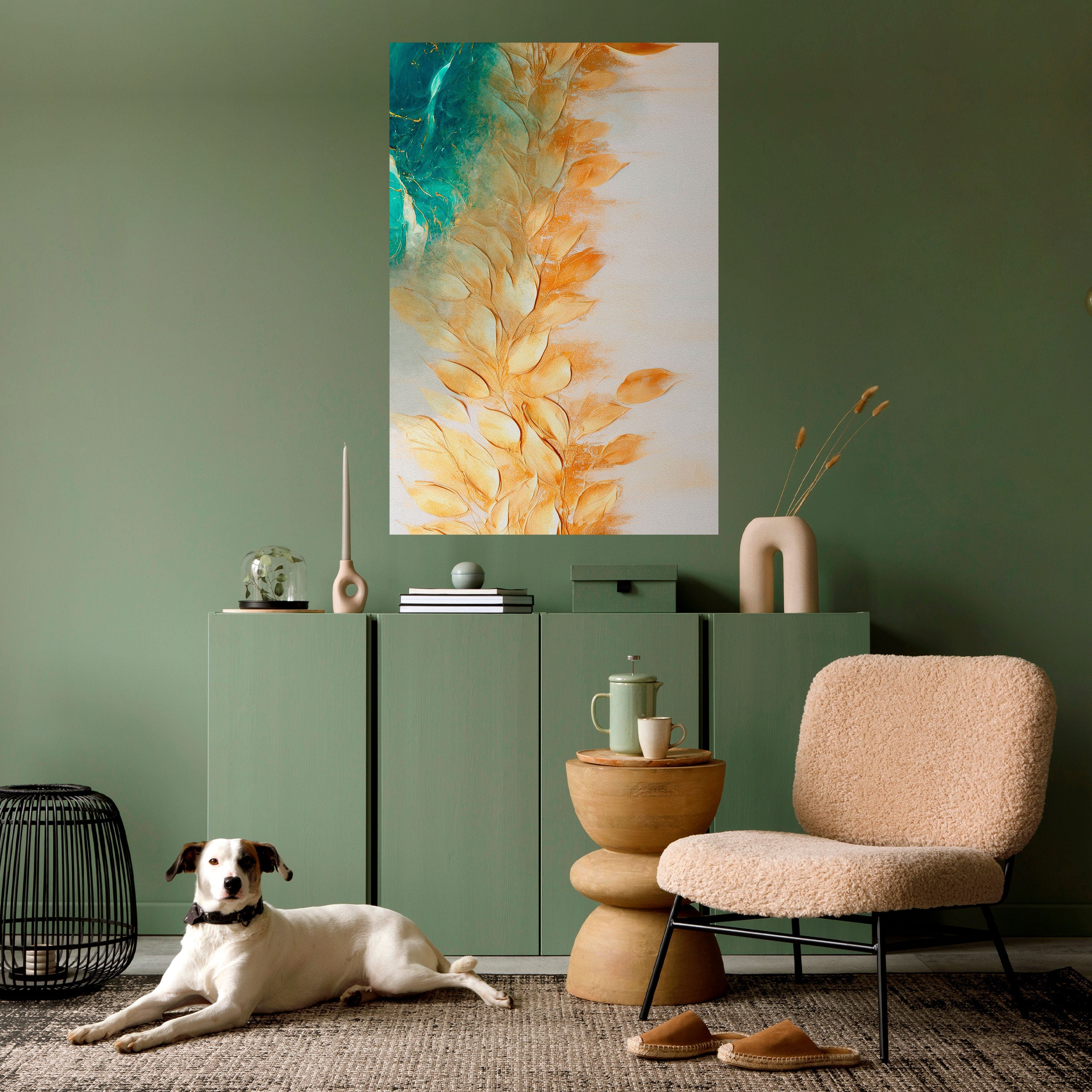 LEAVES IN RADIANCE Peel and Stick Vertical Poster