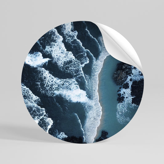 COSMIC COASTLINE Αυτοκόλλητη Αφίσα στρογγυλή