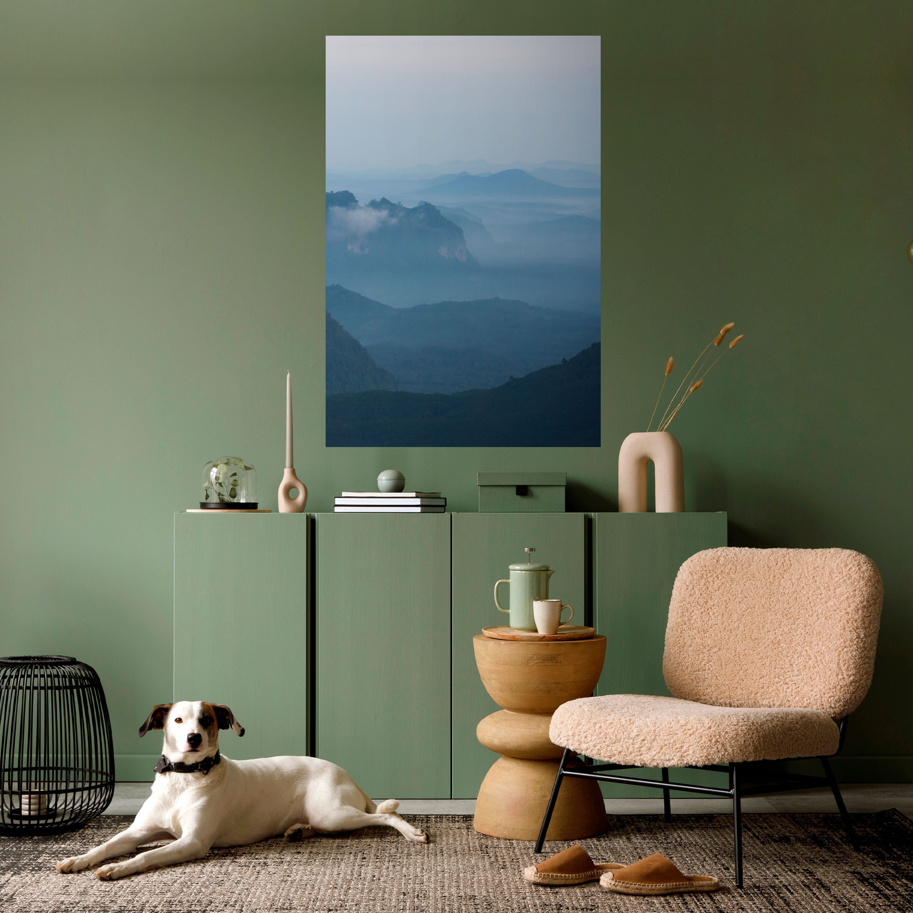 MISTY MOUNTAIN WHISPER Peel and Stick Vertical Poster