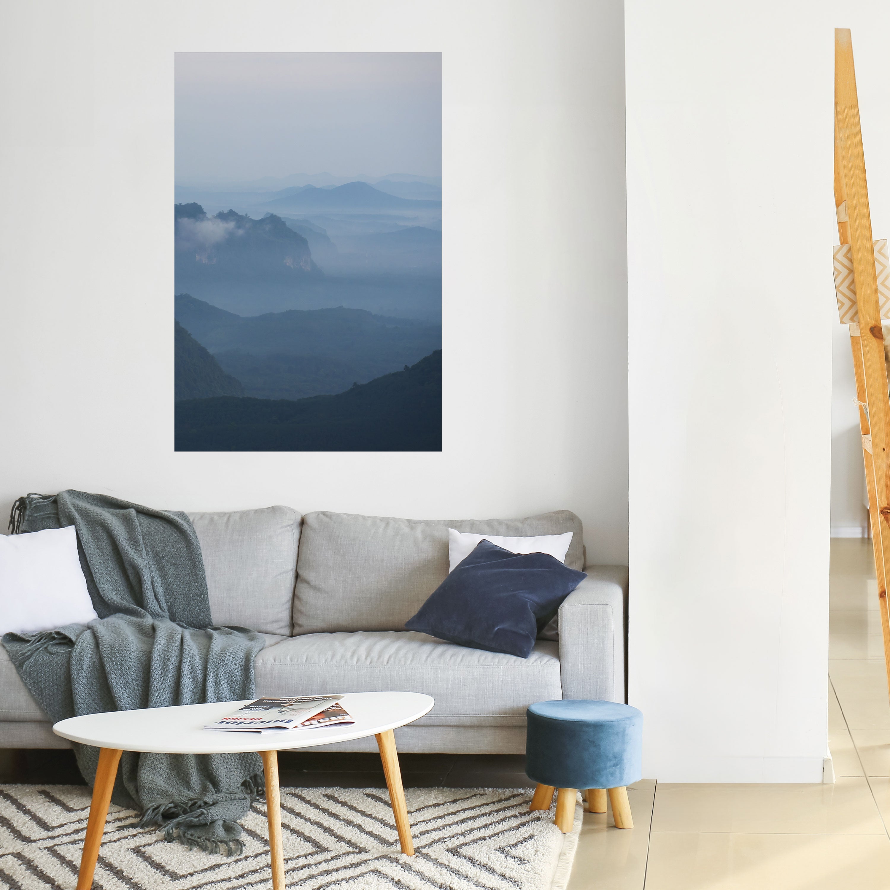 MISTY MOUNTAIN WHISPER Peel and Stick Vertical Poster