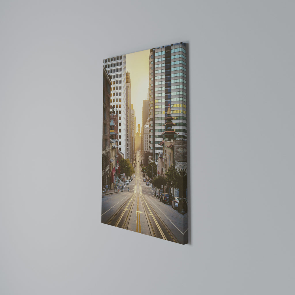 SUNSET CITYSCAPE SYMPHONY Vertical Canvas Print