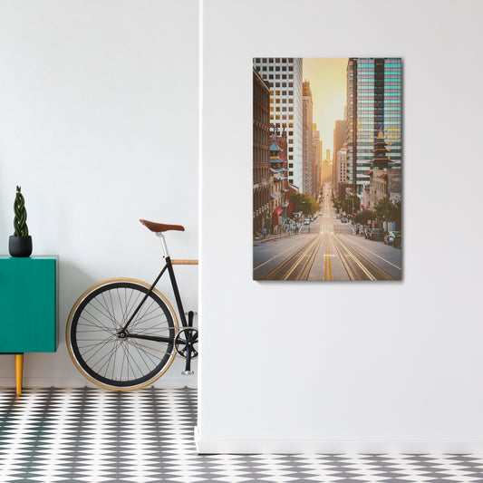 SUNSET CITYSCAPE SYMPHONY Vertical Canvas Print