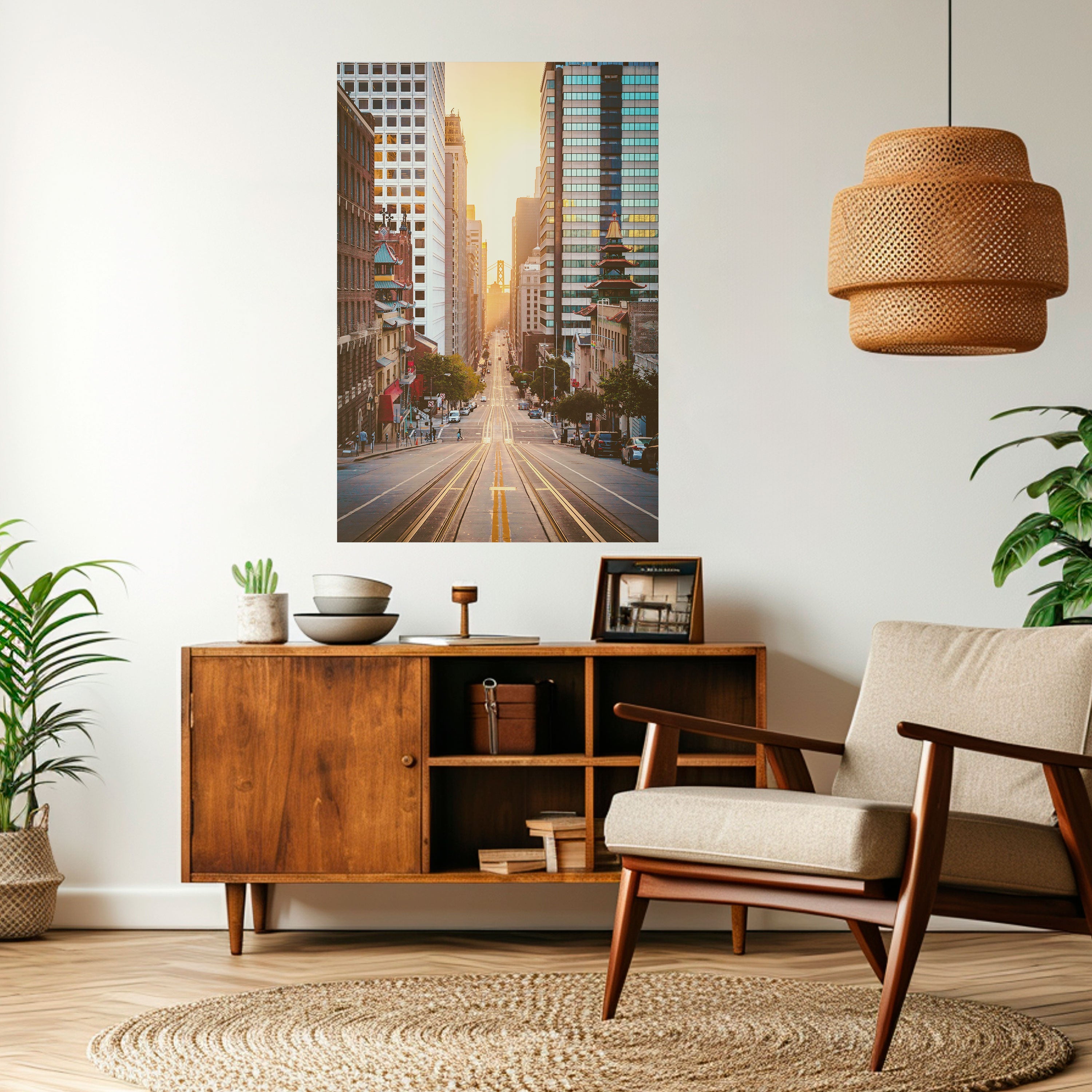 SUNSET CITYSCAPE SYMPHONY Peel and Stick Vertical Poster