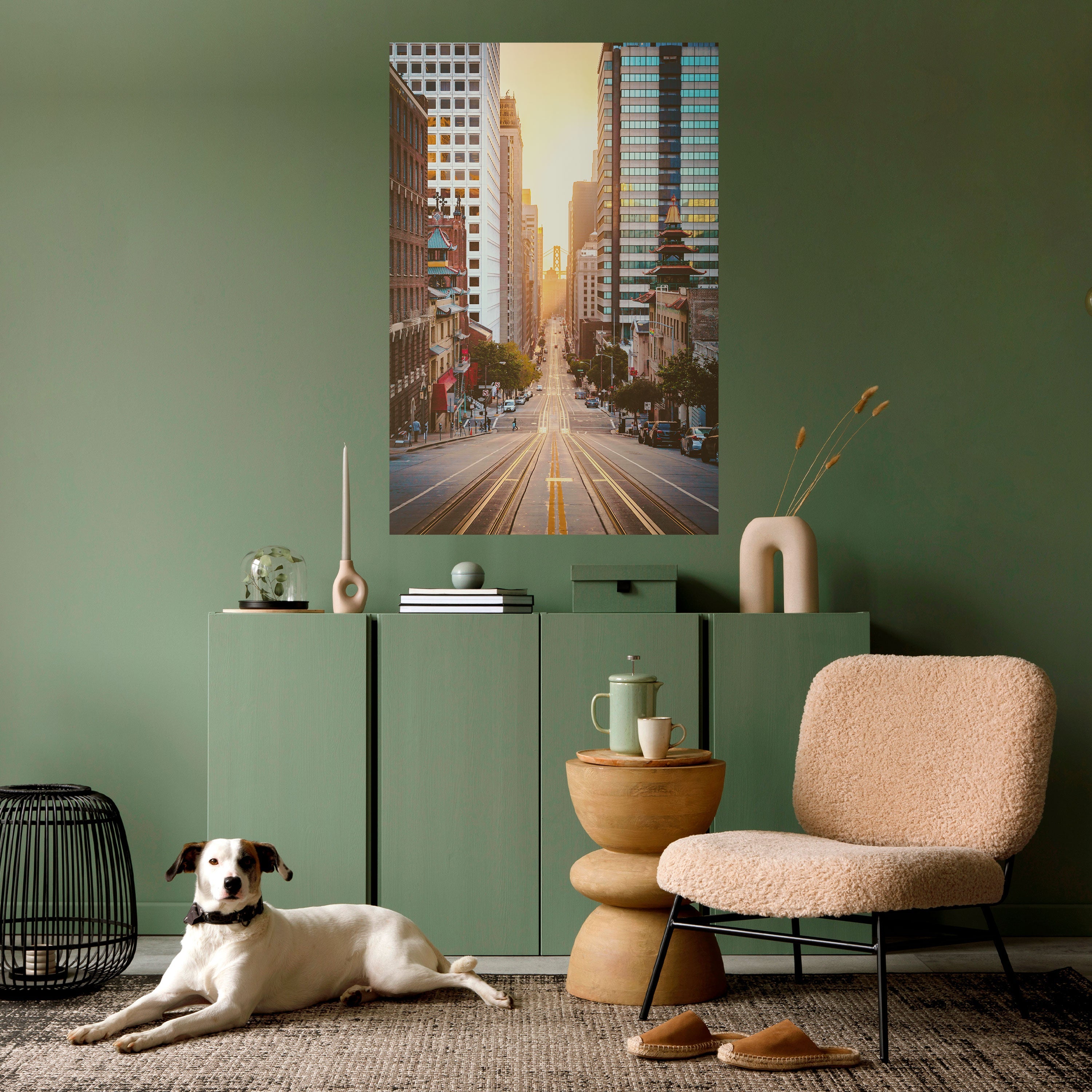 SUNSET CITYSCAPE SYMPHONY Peel and Stick Vertical Poster