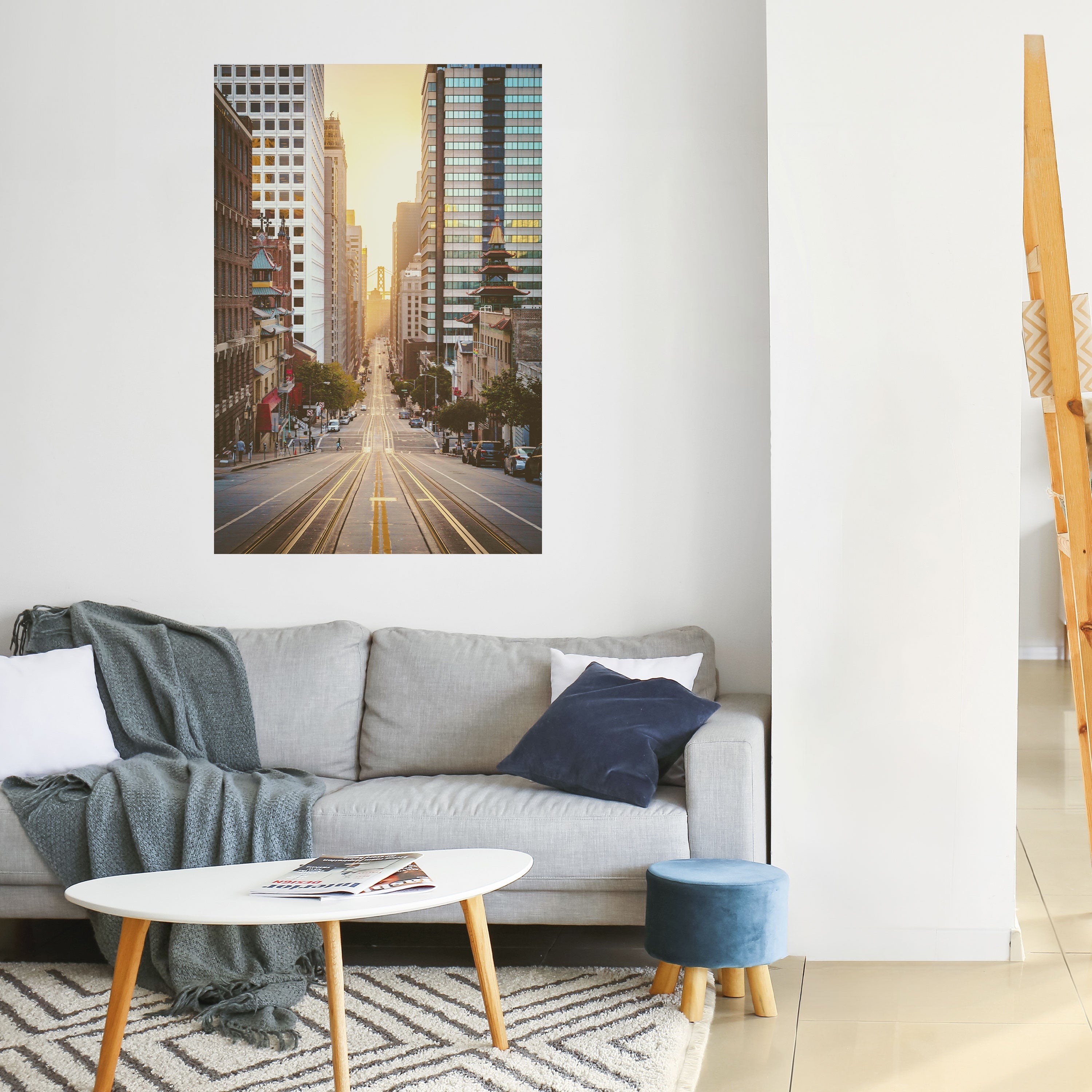 SUNSET CITYSCAPE SYMPHONY Peel and Stick Vertical Poster