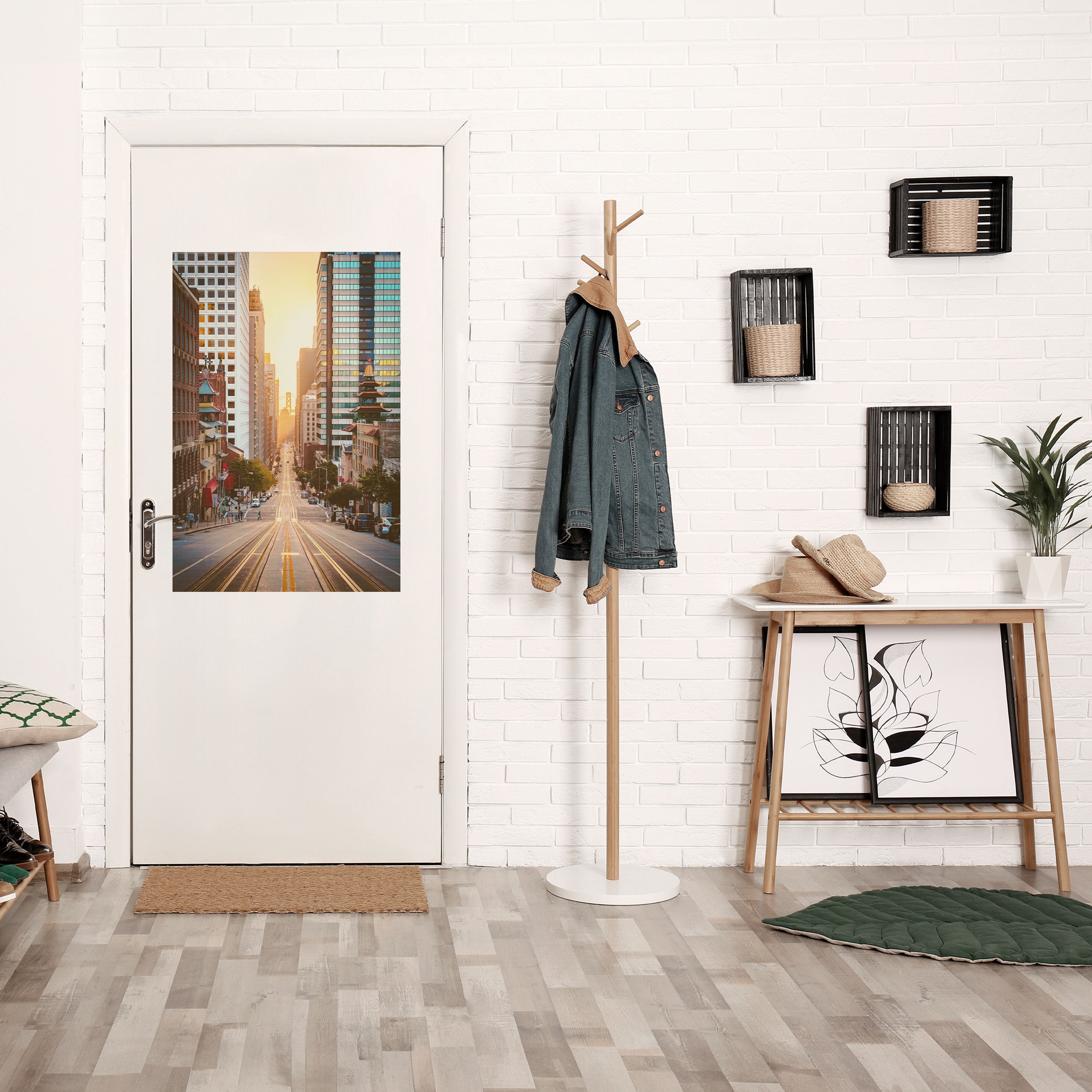SUNSET CITYSCAPE SYMPHONY Peel and Stick Vertical Poster