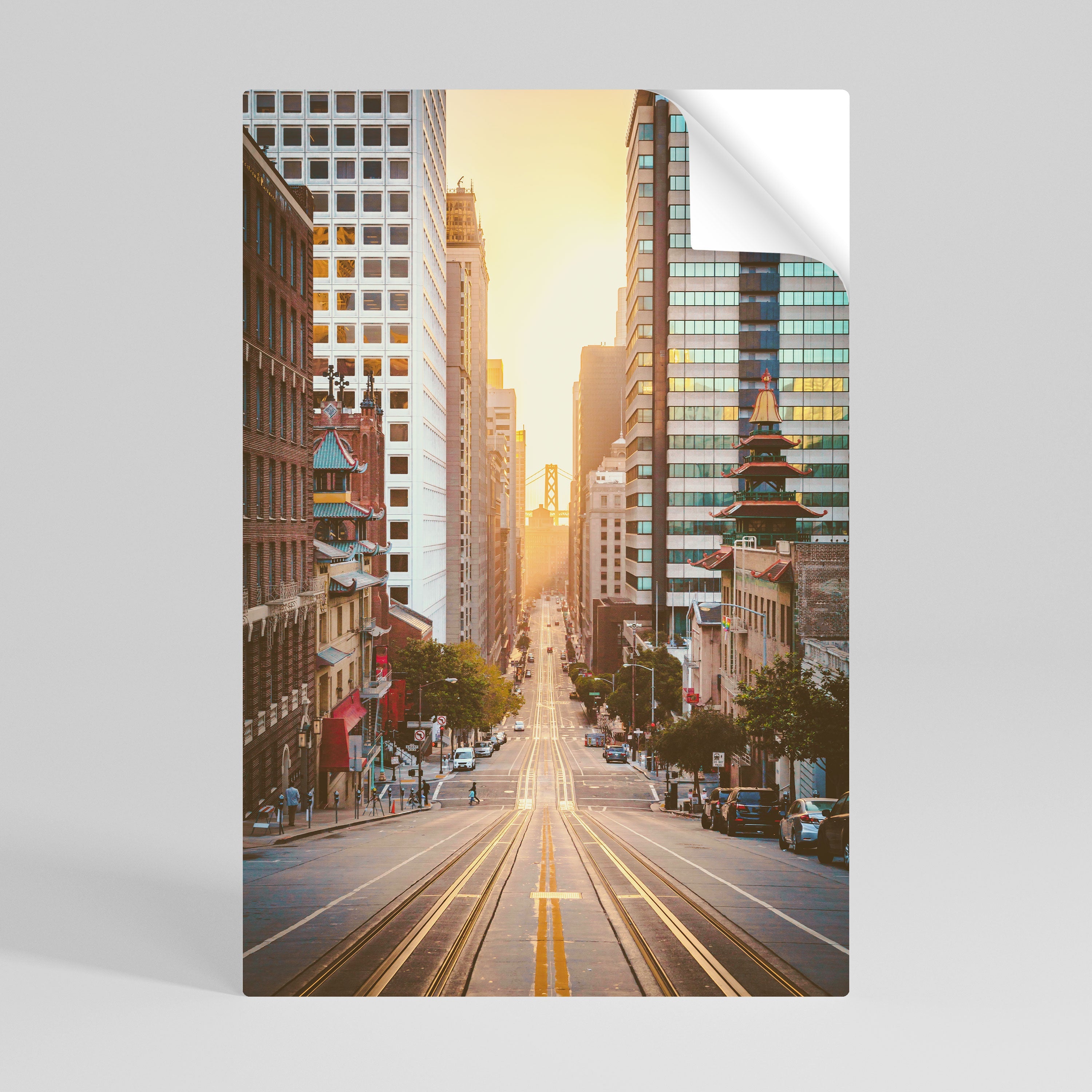 SUNSET CITYSCAPE SYMPHONY Peel and Stick Vertical Poster