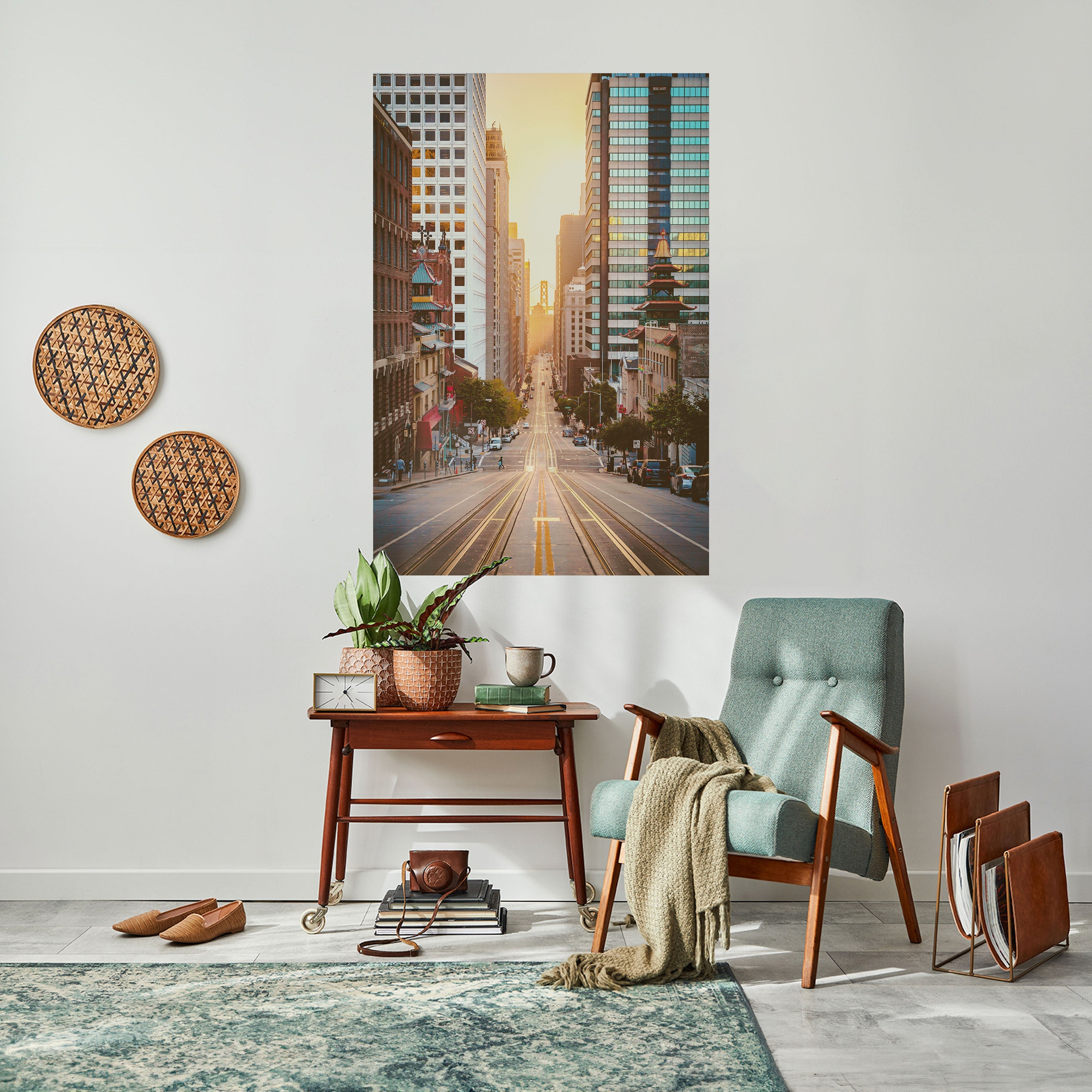 SUNSET CITYSCAPE SYMPHONY Peel and Stick Vertical Poster