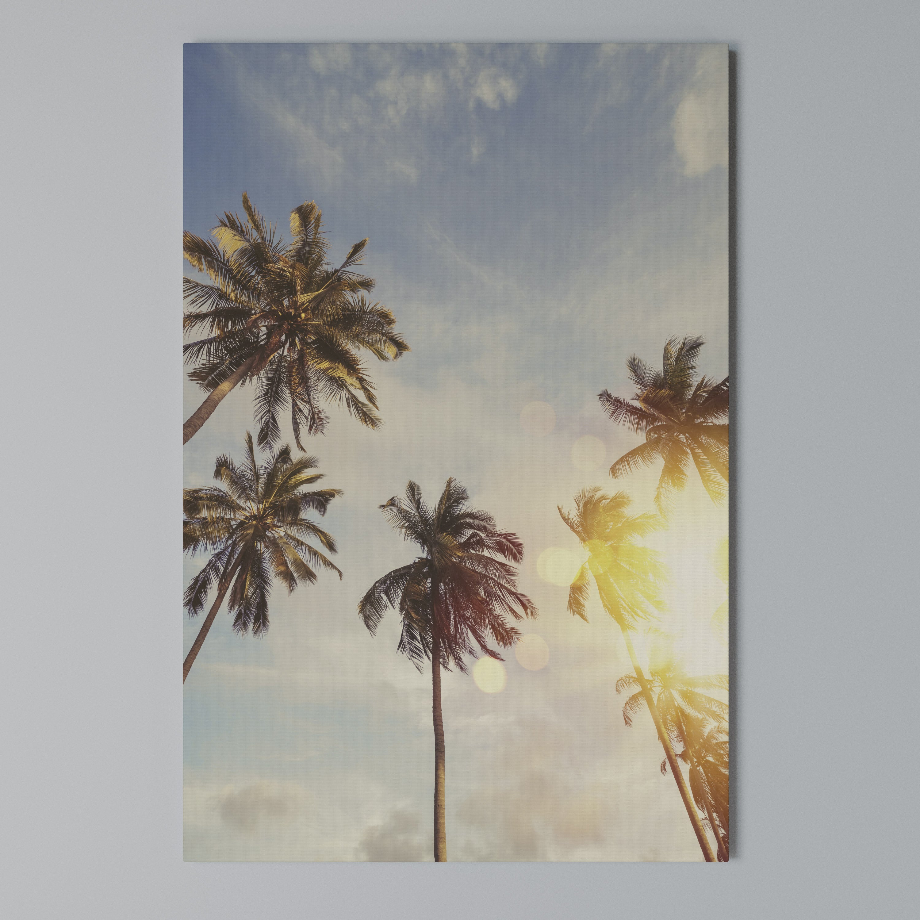 WHISPERING PALM LEAVES Vertical Canvas Print