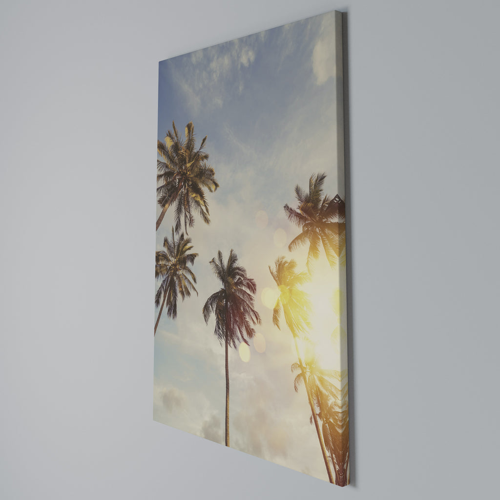 WHISPERING PALM LEAVES Κατακόρυφος Πίνακας σε Καμβά