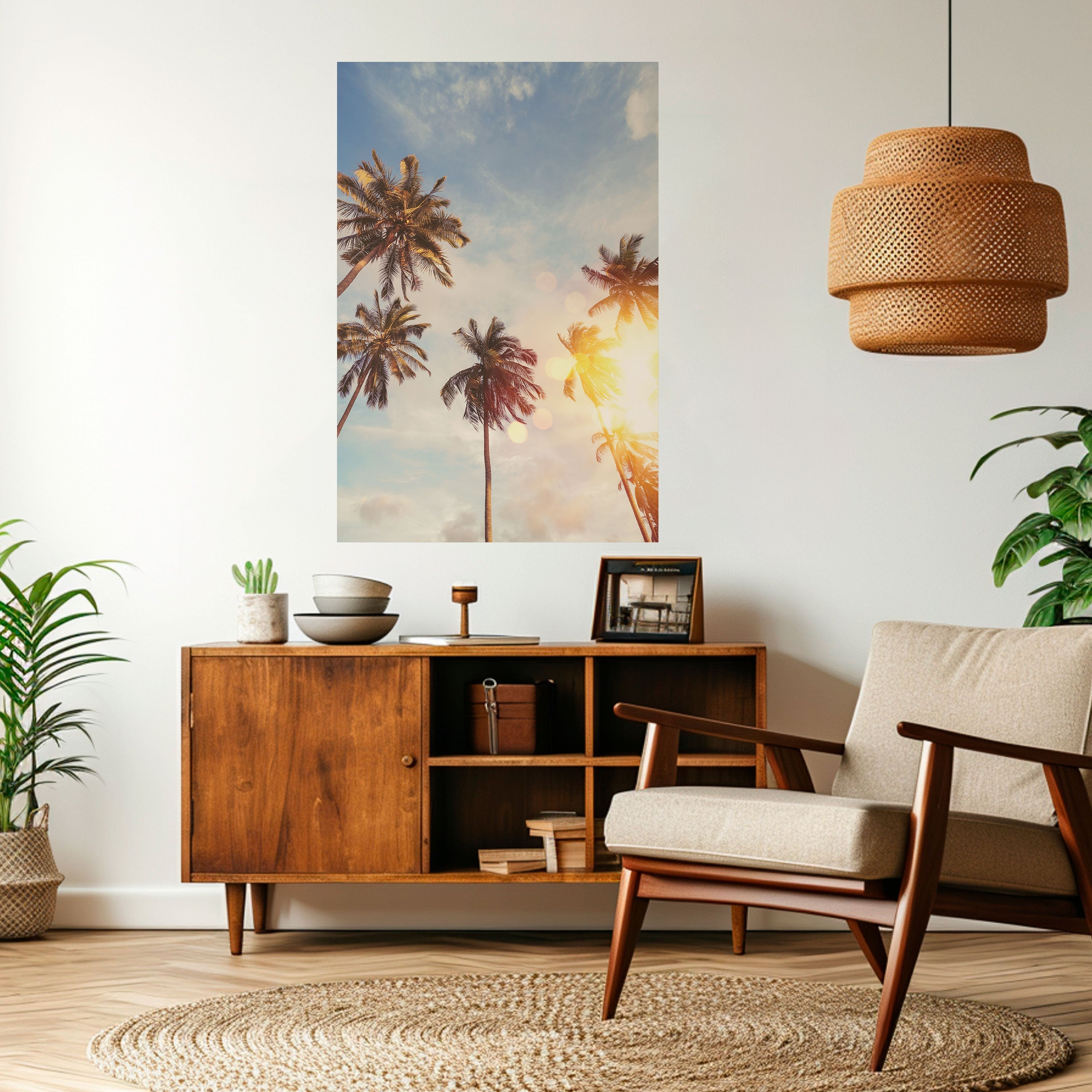 WHISPERING PALM LEAVES Peel and Stick Vertical Poster