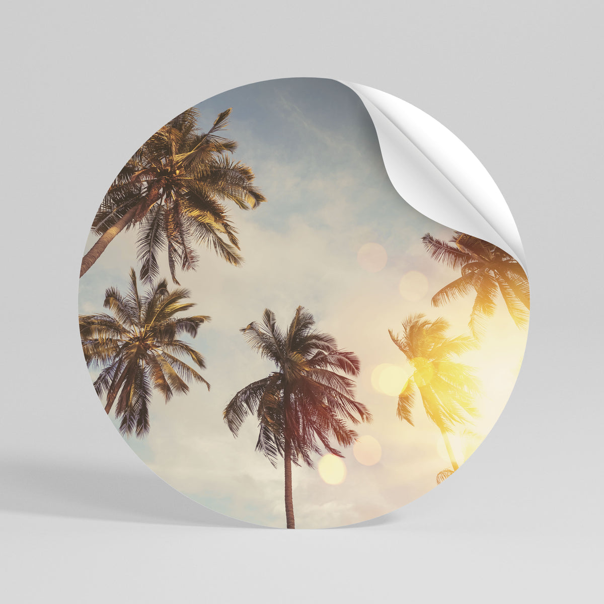 WHISPERING PALM LEAVES Αυτοκόλλητη Αφίσα στρογγυλή