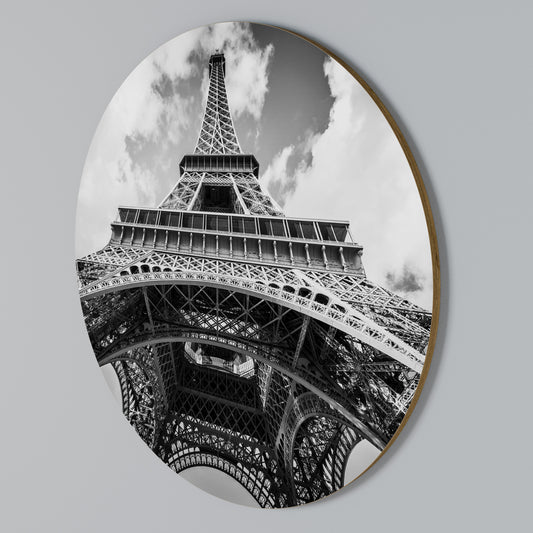TIMELESS EIFFEL PERSPECTIVE Στρογγυλός πίνακας ζωγραφικής