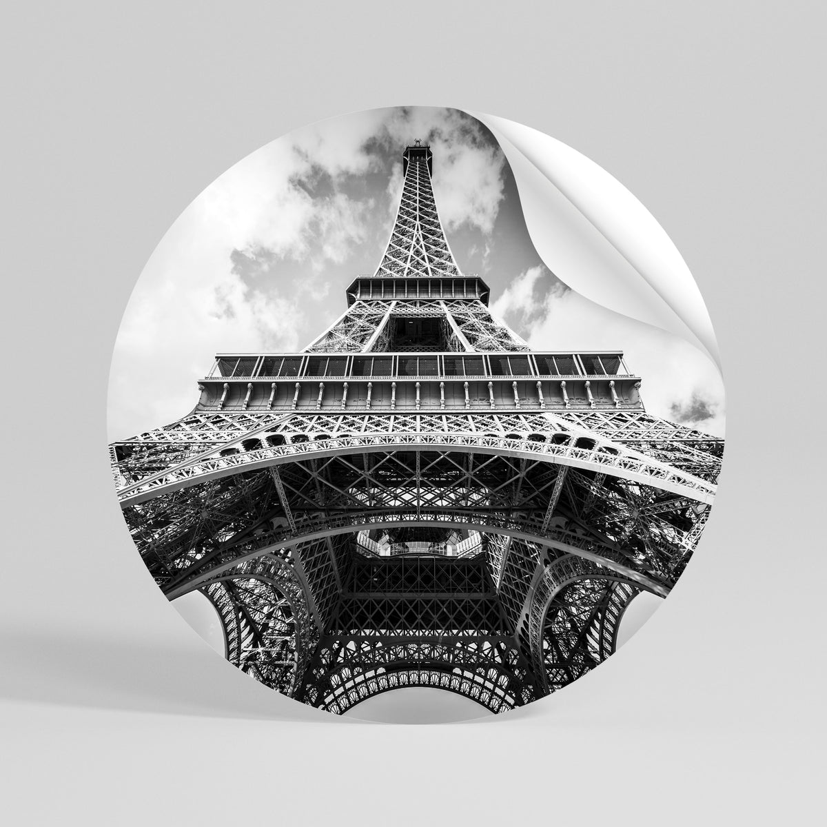 TIMELESS EIFFEL PERSPECTIVE Αυτοκόλλητη Αφίσα στρογγυλή