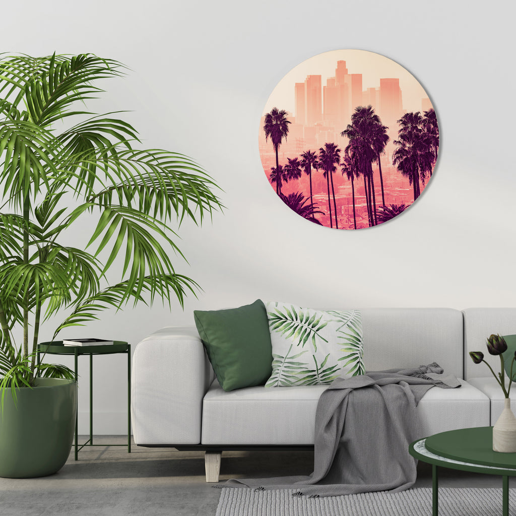 Στρογγυλή Τέχνη Τοίχου PALM SHADE DREAMSCAPE