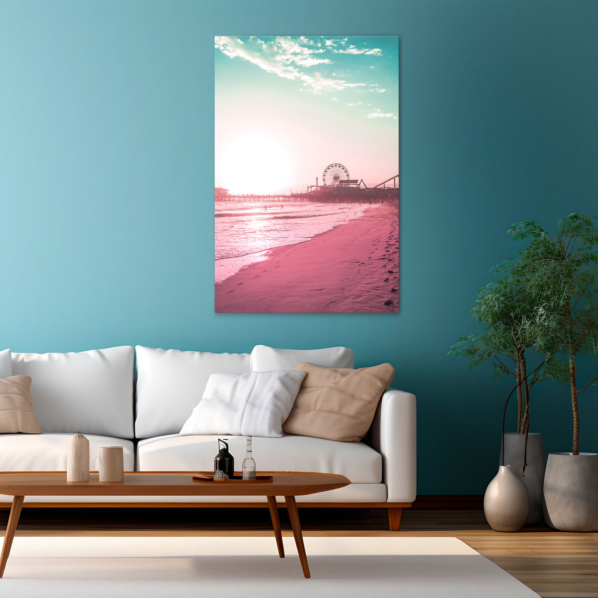 PASTEL COAST VIBES Κατακόρυφος Πίνακας σε Καμβά