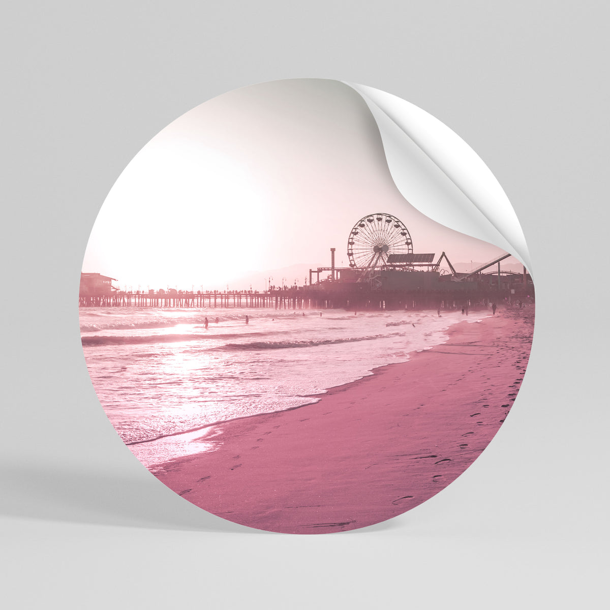 PASTEL COAST VIBES Αυτοκόλλητη Αφίσα στρογγυλή
