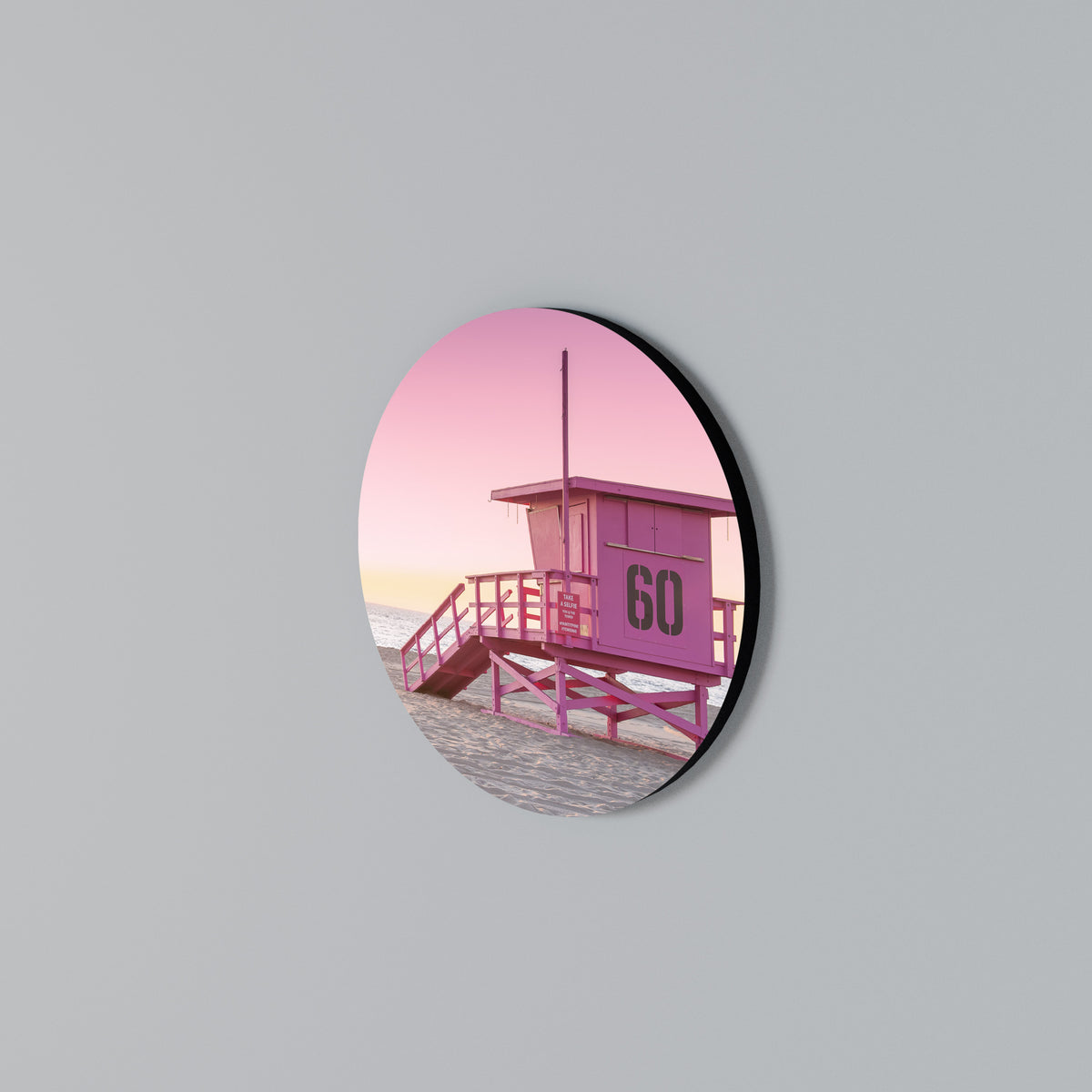 PINK PARADISE WATCH Round Wall Art