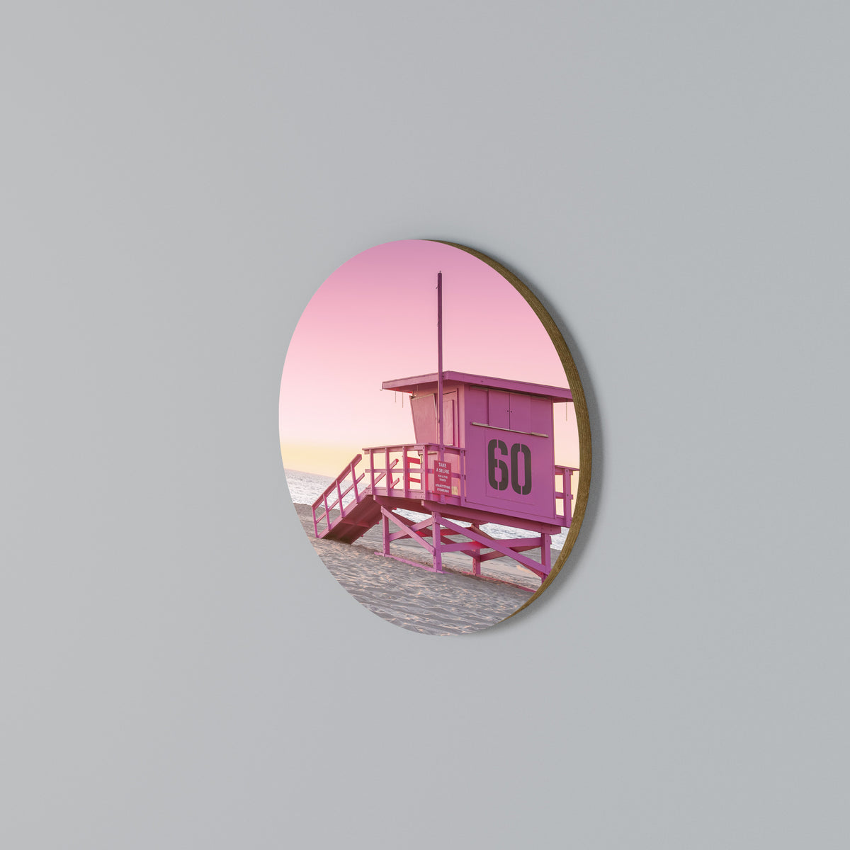 PINK PARADISE WATCH Στρογγυλός πίνακας ζωγραφικής