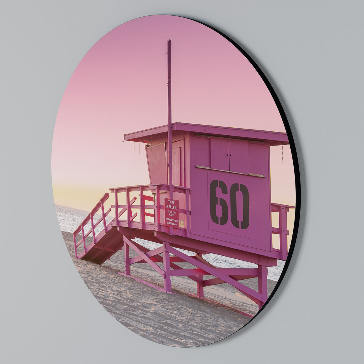 PINK PARADISE WATCH Στρογγυλός πίνακας ζωγραφικής
