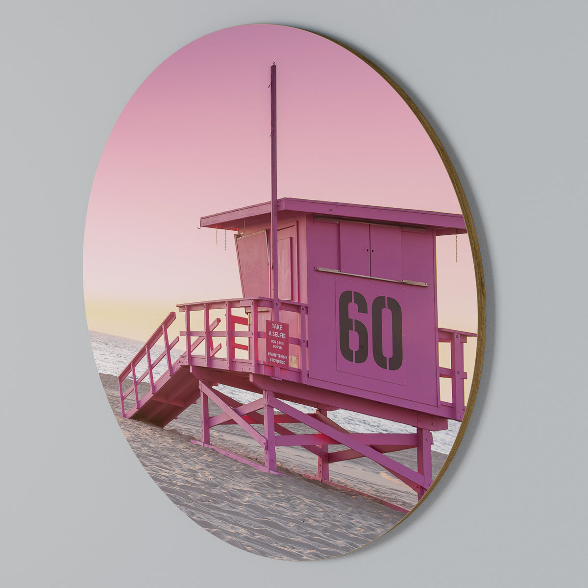 PINK PARADISE WATCH Στρογγυλός πίνακας ζωγραφικής