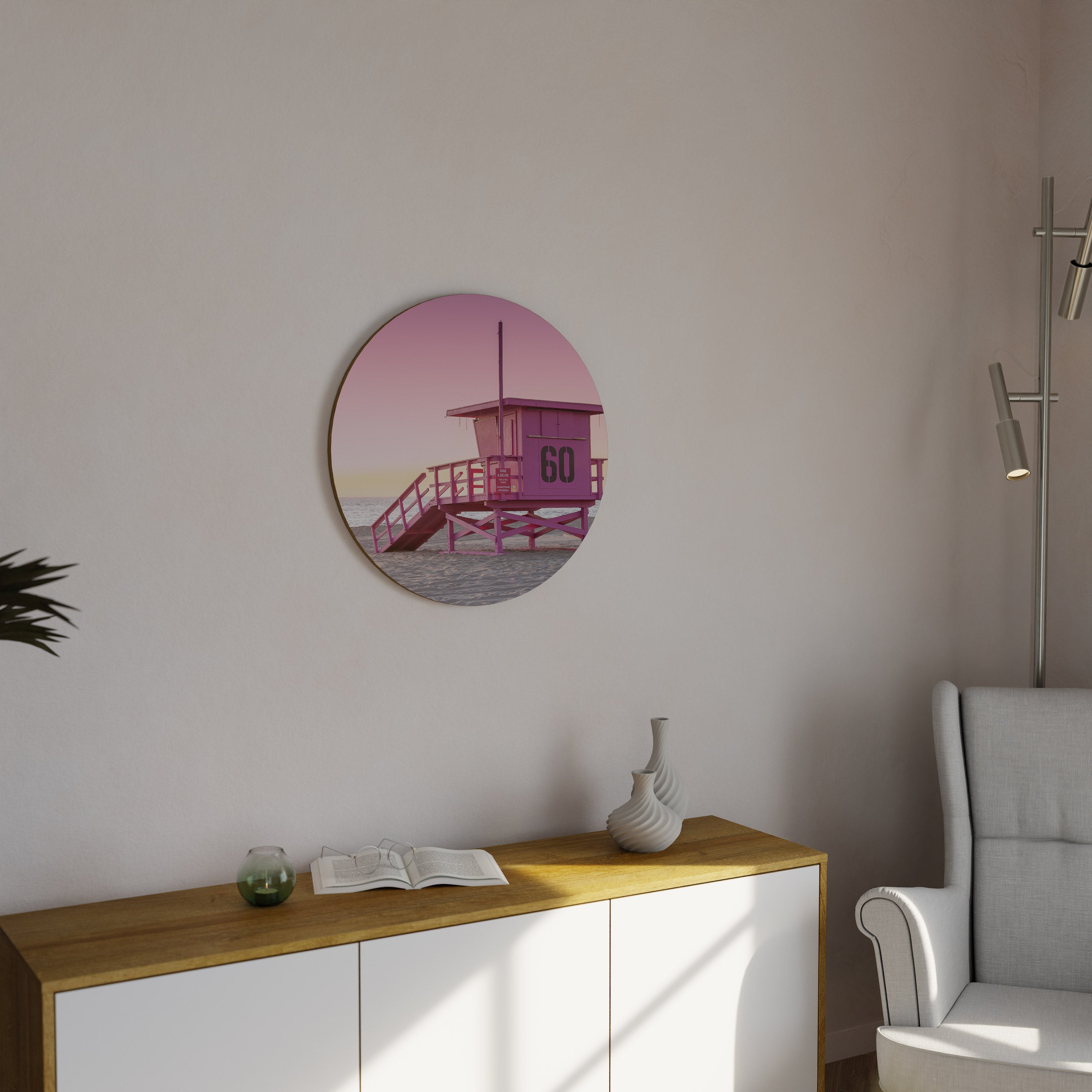 Ρολόι τοίχου με στρογγυλό σχέδιο PINK PARADISE