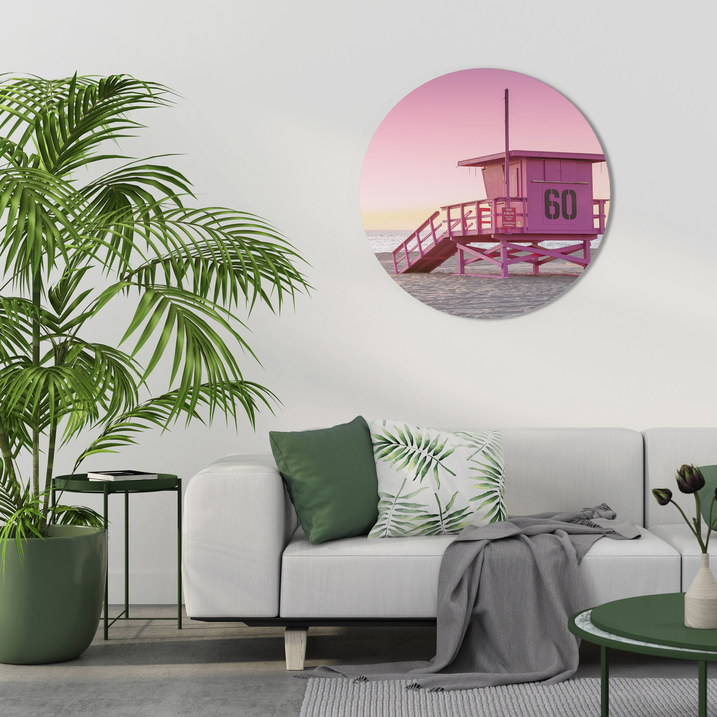 Ρολόι τοίχου με στρογγυλό σχέδιο PINK PARADISE