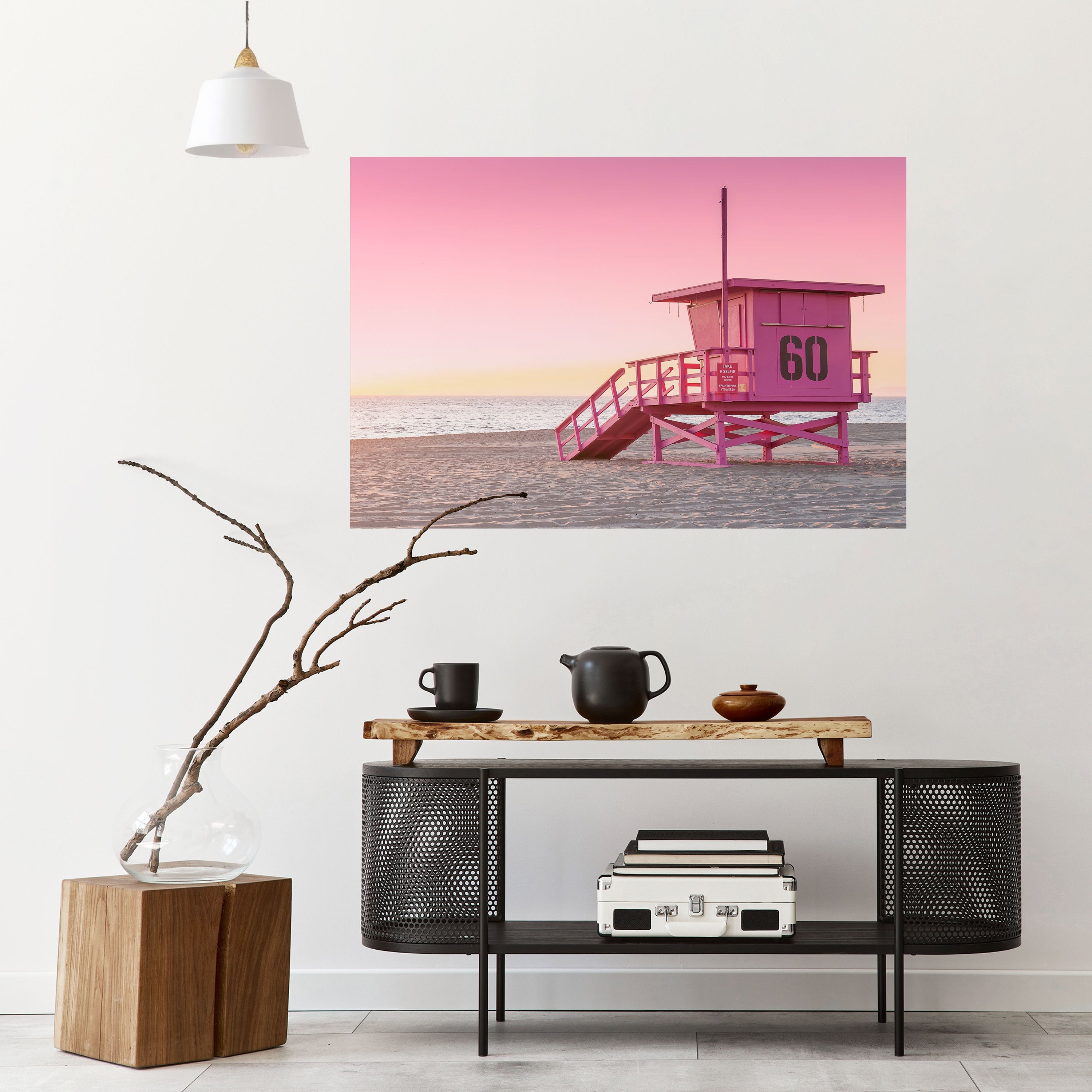 PINK PARADISE WATCH Peel and Stick Horizontal Poster