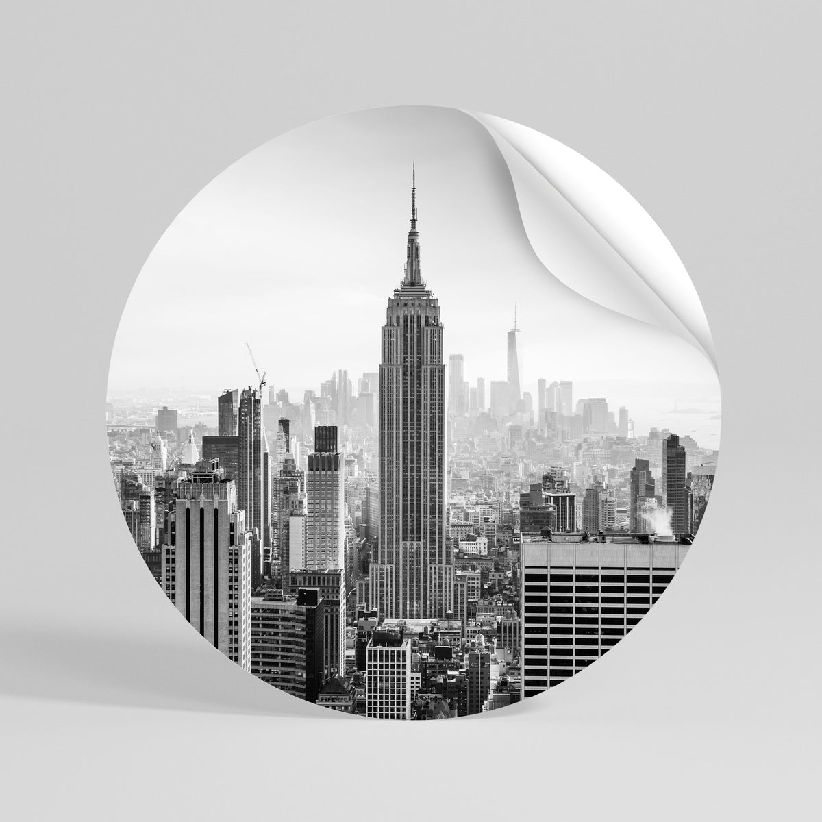 EMPIRE STATE BUILDING Αυτοκόλλητη Αφίσα στρογγυλή