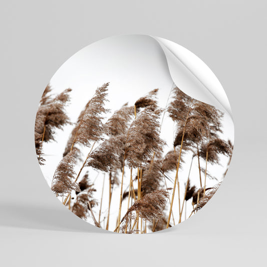 DANCE OF REEDS Peel and Stick Round Sticker